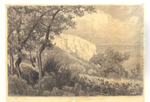 Capri - Fog Lifting From Sea Oil Painting by Casimir Clayton Griswold