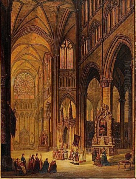 Interior Of The Cathedral Of Amiens by Henry C. Gritten