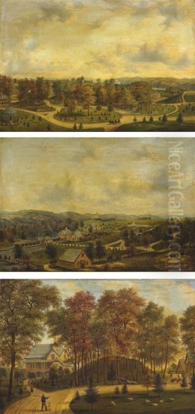 Three Views Of Springside Oil Painting by Henry C. Gritten