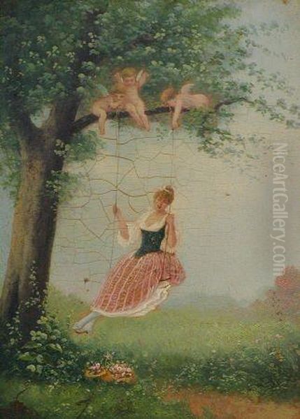 The Swing Oil Painting by Eugene Grivaz