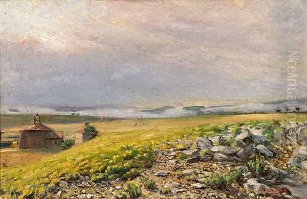 Paysage Ensoleille. Oil Painting by Pierre Grivolas