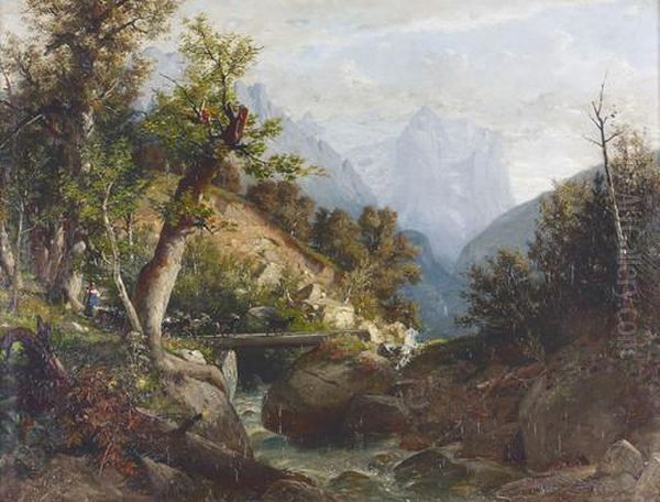 Hasliberg, Vis A Vis Reichenbach Oil Painting by Conrad Grob