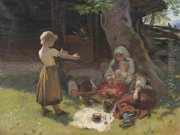 Mittagsruhe Oil Painting by Conrad Grob