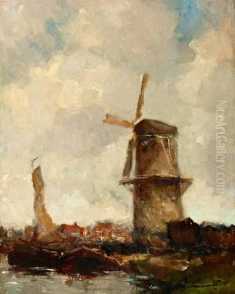 Molen Aan Het Water by Cornelis Groeneveld