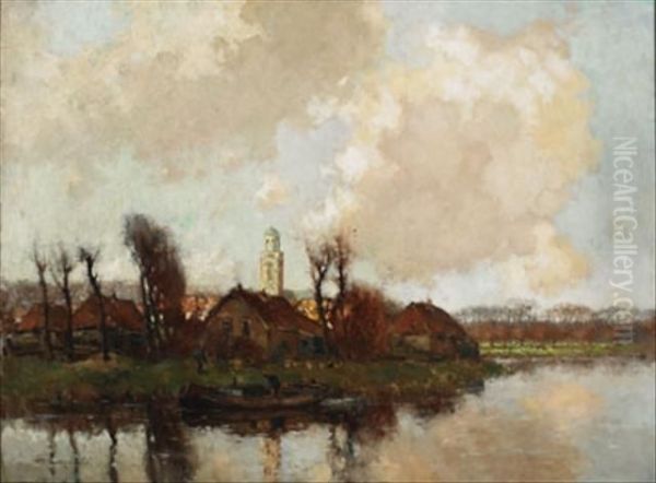 Nieuvwkoop Oil Painting by Cornelis Groeneveld