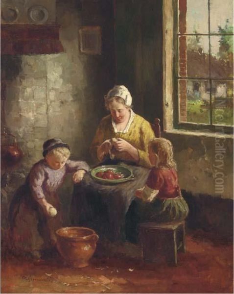 Apple Peeling by Cornelis Groeneveld