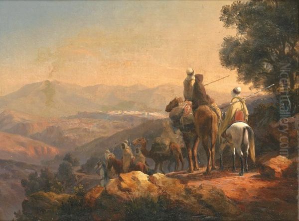 Cavaliers Dans Le Djebel Oil Painting by Curtius Grolig