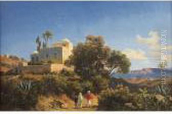 Paysage D'afrique Du Nord Oil Painting by Curtius Grolig