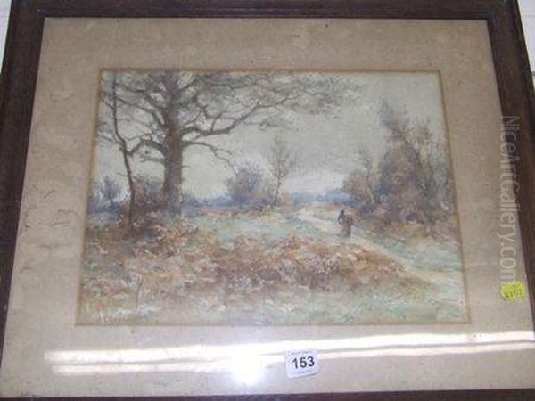 Peasant Woman In A Landscape Oil Painting by Ferdinand E. Grone