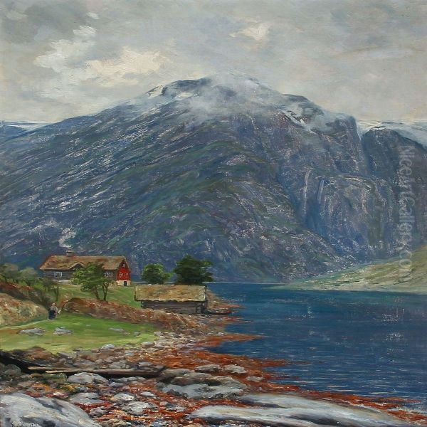 Landscape From Norway Oil Painting by Hulda Gronneberg