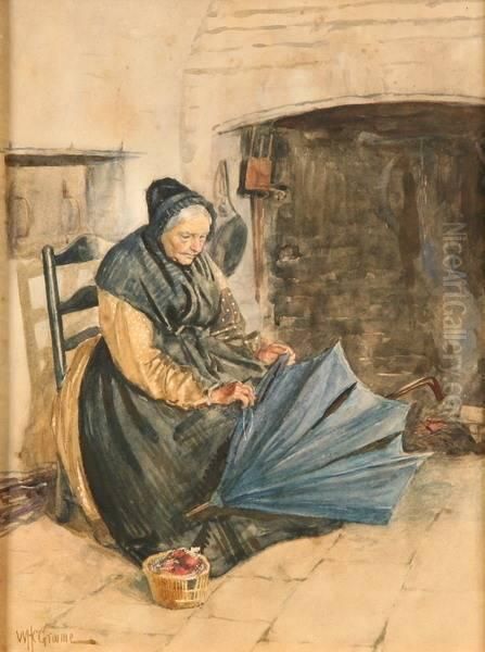 The Old Umbrella Maker Oil Painting by William Henry Charles Groome