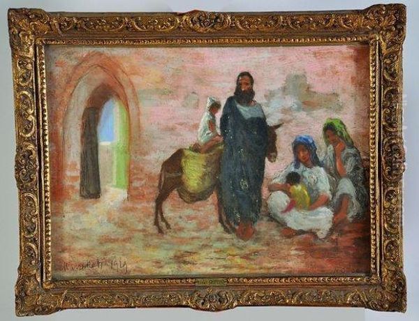 scene De Rue Marocaine Oil Painting by Nicolae Gropeano