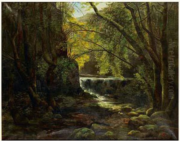 Riviere En Foret by Achille Gros