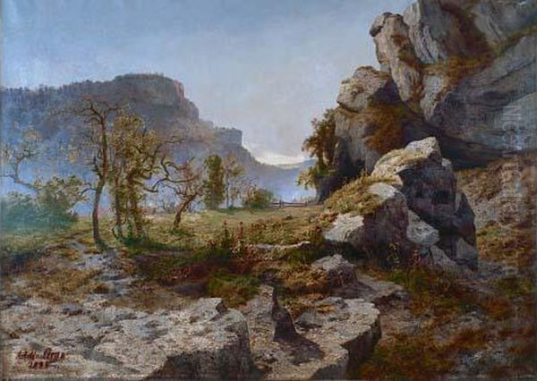 Paysage Du Jura Oil Painting by Achille Gros