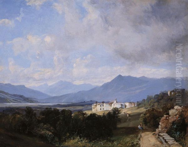 View Of Patzcuaro Oil Painting by Baron Jean-Baptiste Gros