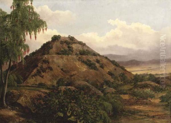 The Pyramid Of The Sun, Teotihuacan, Mexico Oil Painting by Baron Jean-Baptiste Gros