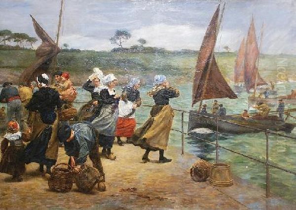 Bretania - Powrot Z Polowu Oil Painting by Lucien Alphonse Gros