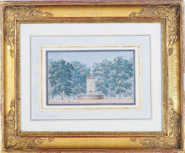 Design For A Fountain In A Garden Oil Painting by Louis Aime Grosclaude