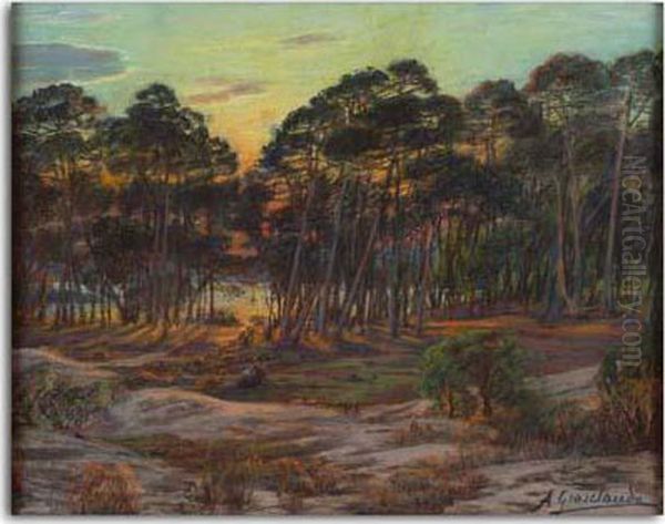 Crepuscule D'ete Sur La Pinede Oil Painting by Louis Aime Grosclaude