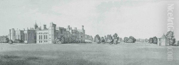 The Inner Front Of Cowdray House Taken From The Gateway Oil Painting by Francis, Captain Grose