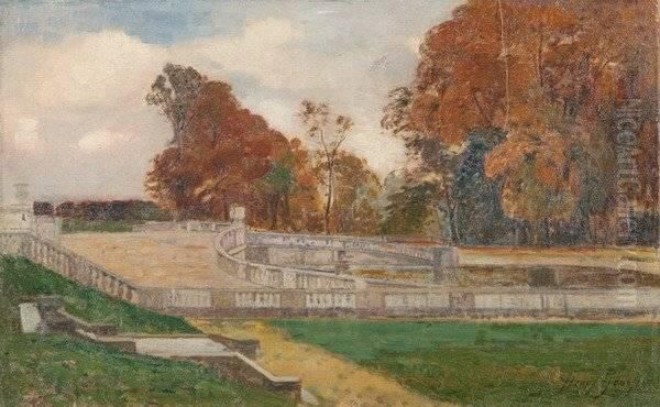 Parisian Park Oil Painting by Henry Grosjean