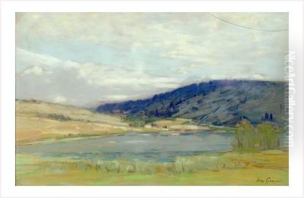 Le Lac Dans Le Jura Oil Painting by Henry Grosjean