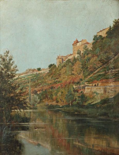 Paysage Des Environs De La Dordogne Oil Painting by Peter Alfred Gross