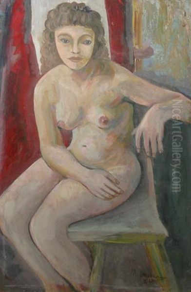 Nud Pe Scaun Oil Painting by Margareta Grossman