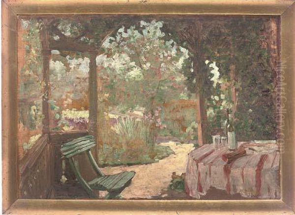 The Summerhouse, Geldern Oil Painting by Fritz Grotemeyer