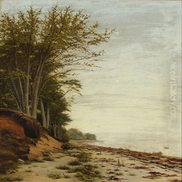 Beach Scene Oil Painting by Thorvald Groth