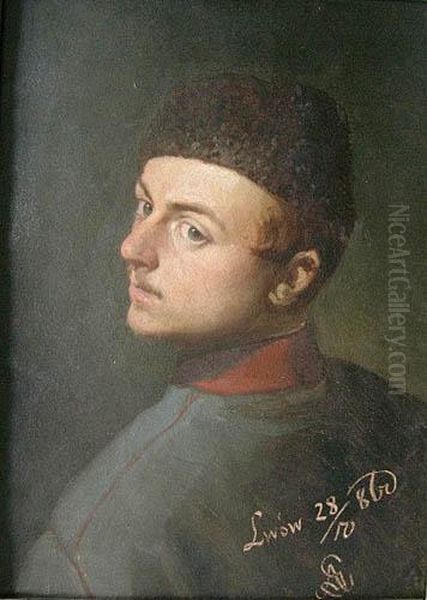 Autoportret (1860) Oil Painting by Artur Grottger