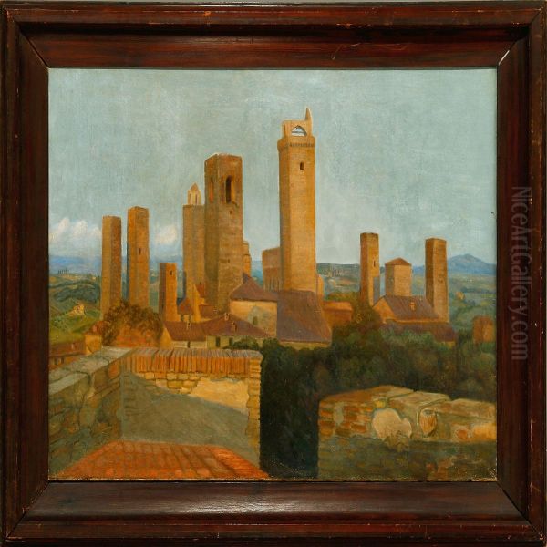 From San Gimignano, Italy Oil Painting by Gudrun Grove