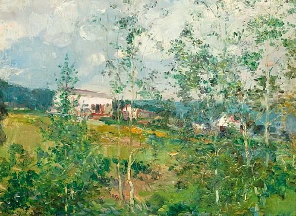 Hillside In Summer Oil Painting by Oliver Dennett Grover