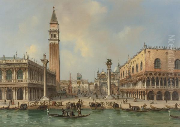 View Of The Piazzetta Di San Marco, Venice Oil Painting by Carlo Grubacs