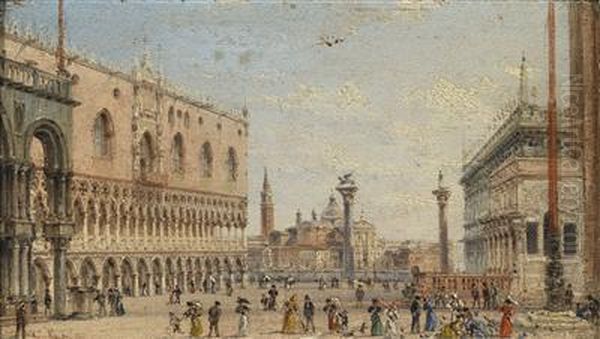 View Of The Piazza San Marco Oil Painting by Giovanni Grubacs