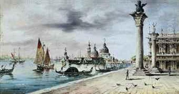 The Molo, Venice Oil Painting by Giovanni Grubacs