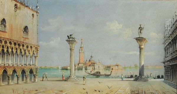 Veduta Di Venezia Oil Painting by Giovanni Grubacs