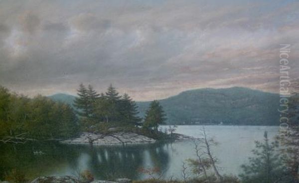 Mountain Lake Oil Painting by Louis Grube