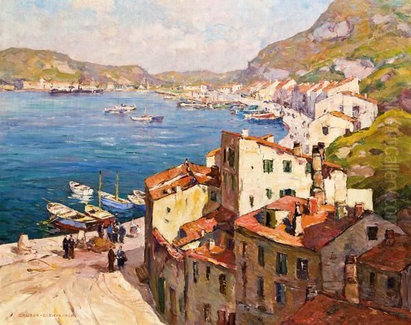 Hafen Von Bonifacio Oil Painting by Franz Gruber-Gleichenberg