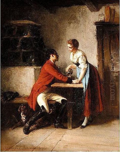 The Proposal Oil Painting by Albrecht Grueber