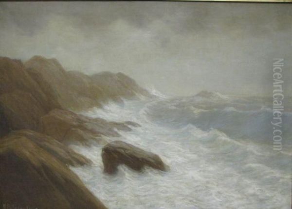 Rocky Seacoast Oil Painting by Richard Buckner Gruelle