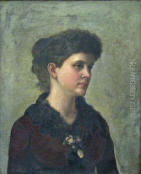 Portrait Of Pretty Young Woman Oil Painting by Richard Buckner Gruelle