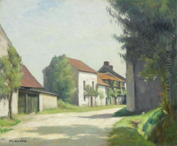 Village Street In The Sunlight Oil Painting by Maurice Grun