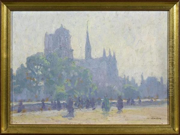 Notre-dame Oil Painting by Maurice Grun