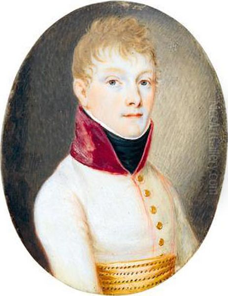 Ritratto Di Heinrich Zedwitz In Uniforme Oil Painting by Johann Grunbaum