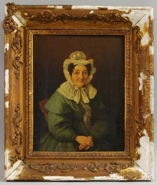 Portrait Of A Woman In A Bonnet Oil Painting by Johann Grund