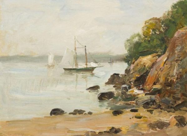 Rocky Beach, Rockport Oil Painting by Charles Paul Gruppe