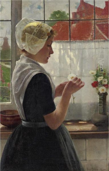 Daydreaming By The Window Oil Painting by Theodor Grust