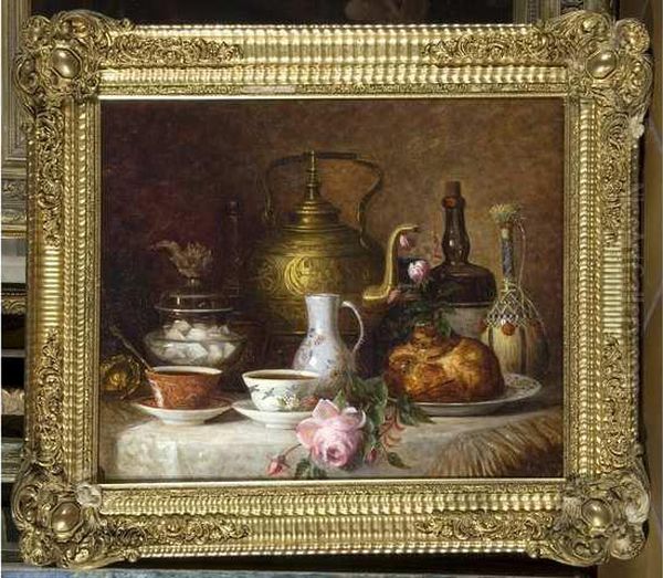 :les Apprets Du Gouter Oil Painting by Eugenie Claire Gruyer