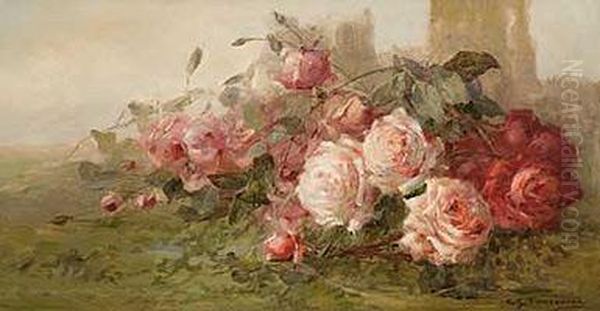 Rosas Oil Painting by Cayo Guadalupe Zurzarren